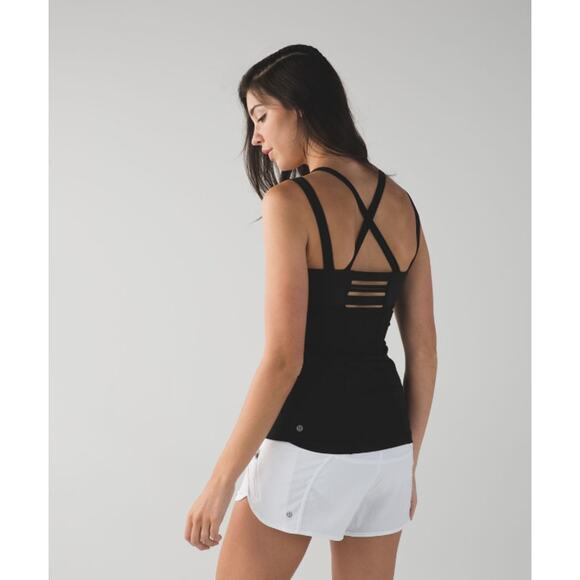 LULULEMON Women's Happy Strappy Tank Size 6 Black Stretch Yoga Lightweight - Picture 2 of 11
